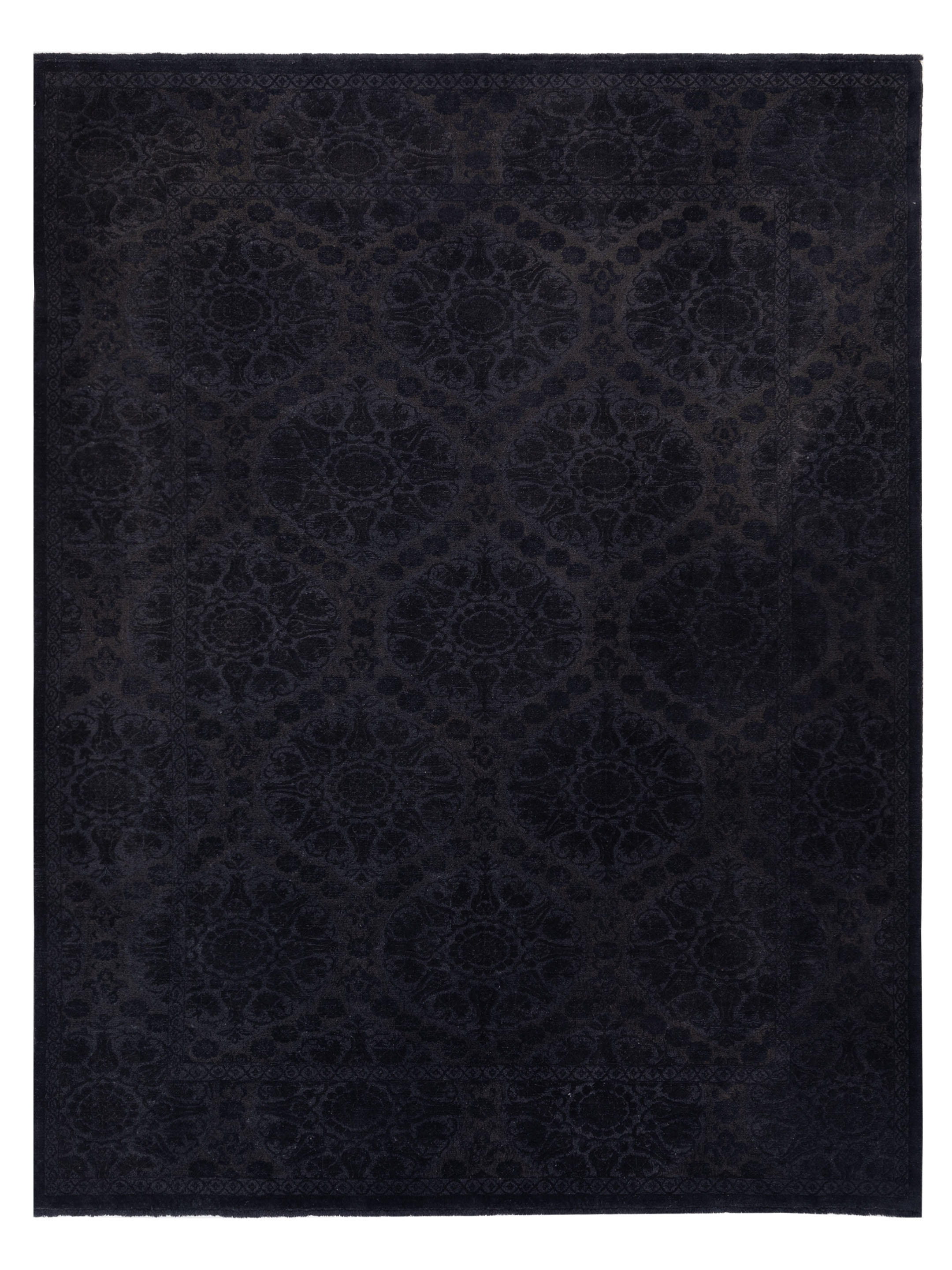Transitional Black Gothic Area Rug	